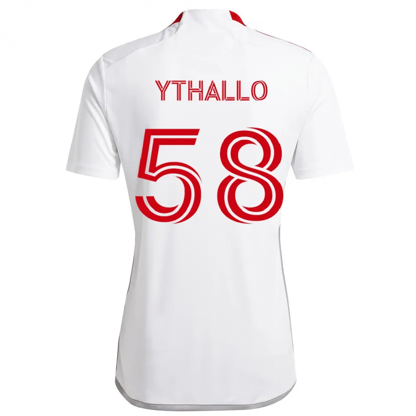 Danxen Kinder Ythallo #58 Weiß Rot Auswärtstrikot Trikot 2024/25 T-Shirt