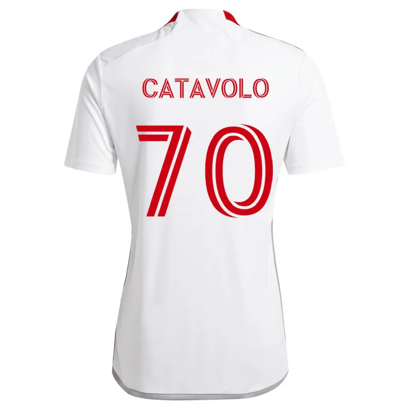 Danxen Kinder Matthew Catavolo #70 Weiß Rot Auswärtstrikot Trikot 2024/25 T-Shirt