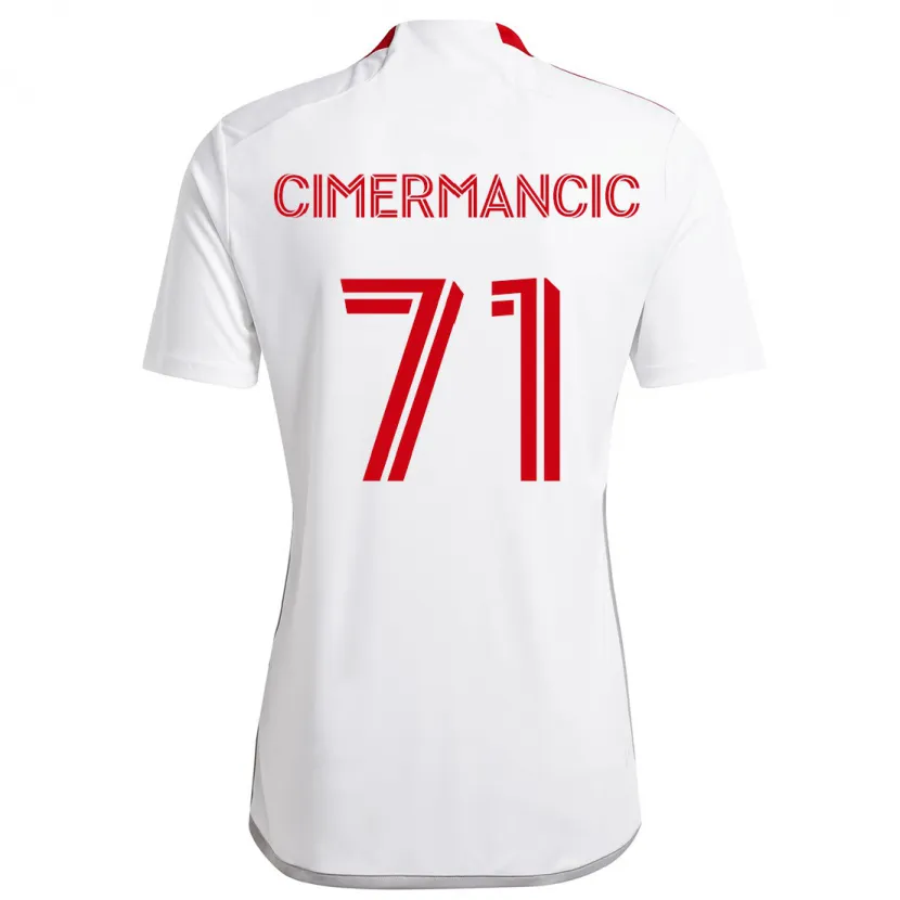 Danxen Kinder Markus Cimermancic #71 Weiß Rot Auswärtstrikot Trikot 2024/25 T-Shirt