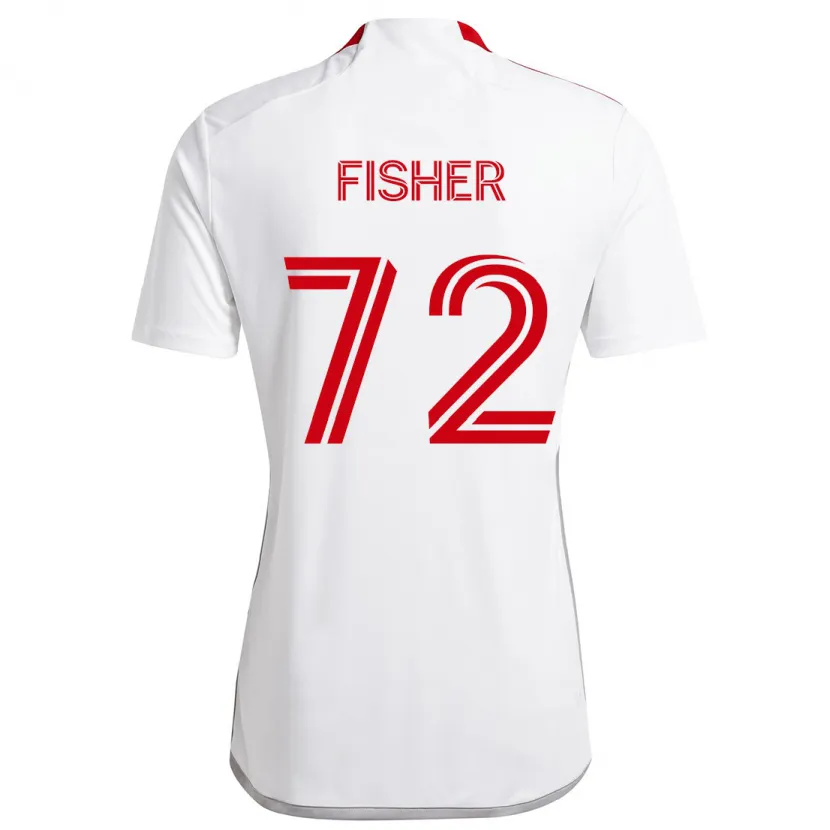 Danxen Kinder Mark Fisher #72 Weiß Rot Auswärtstrikot Trikot 2024/25 T-Shirt