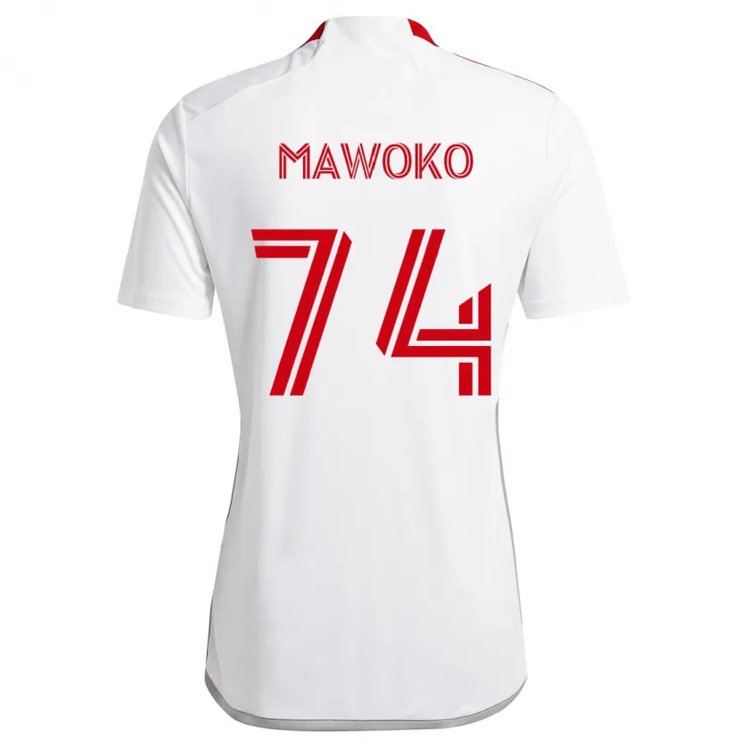 Danxen Kinder Kundai Mawoko #74 Weiß Rot Auswärtstrikot Trikot 2024/25 T-Shirt