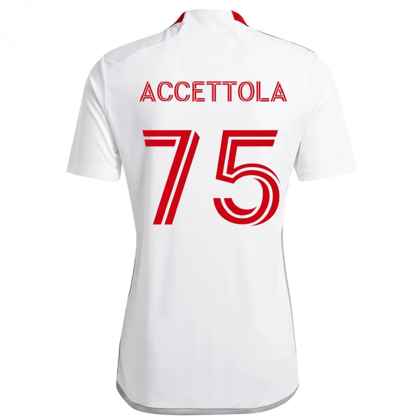 Danxen Kinder Luca Accettola #75 Weiß Rot Auswärtstrikot Trikot 2024/25 T-Shirt