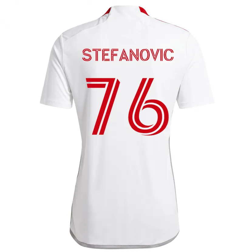 Danxen Kinder Lazar Stefanovic #76 Weiß Rot Auswärtstrikot Trikot 2024/25 T-Shirt