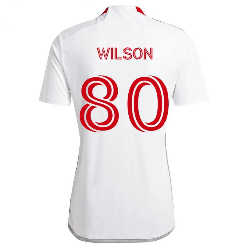 Danxen Kinder Shafique Wilson #80 Weiß Rot Auswärtstrikot Trikot 2024/25 T-Shirt