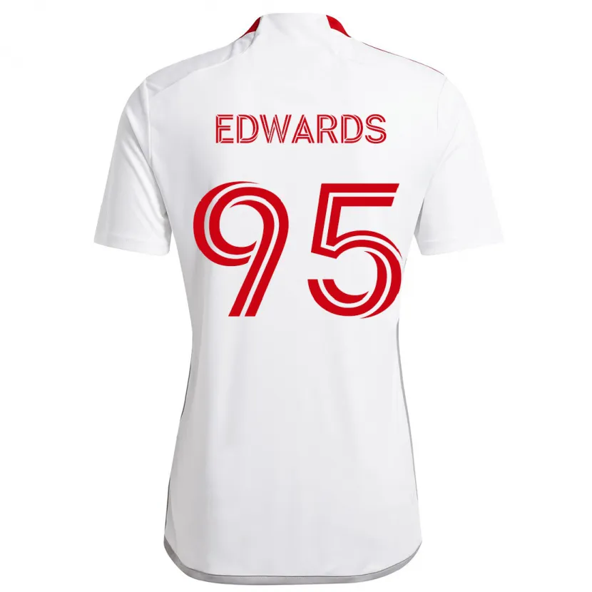 Danxen Kinder Nathaniel Edwards #95 Weiß Rot Auswärtstrikot Trikot 2024/25 T-Shirt