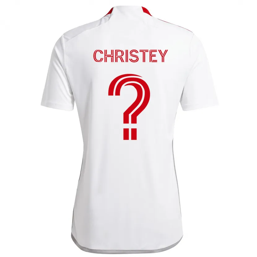 Danxen Kinder Quentin Christey #0 Weiß Rot Auswärtstrikot Trikot 2024/25 T-Shirt