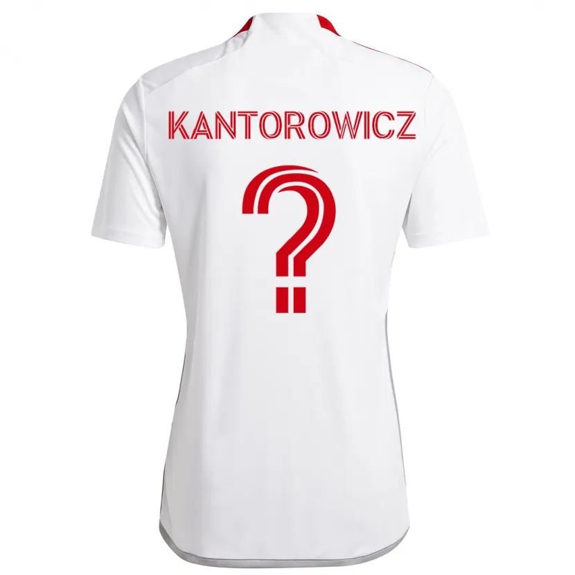 Danxen Kinder Dominic Kantorowicz #0 Weiß Rot Auswärtstrikot Trikot 2024/25 T-Shirt