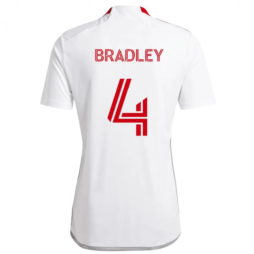 Danxen Kinder Michael Bradley #4 Weiß Rot Auswärtstrikot Trikot 2024/25 T-Shirt