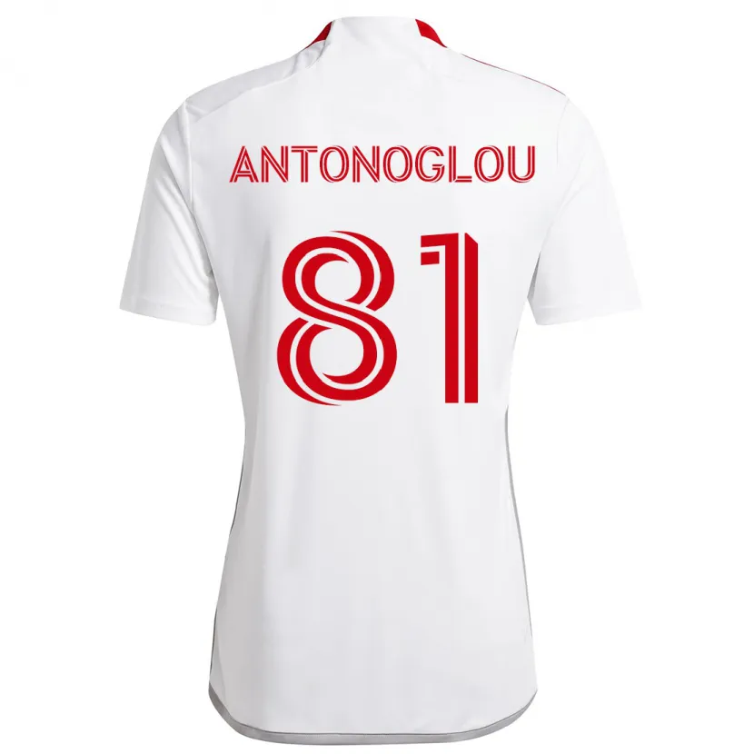 Danxen Kinder Themi Antonoglou #81 Weiß Rot Auswärtstrikot Trikot 2024/25 T-Shirt