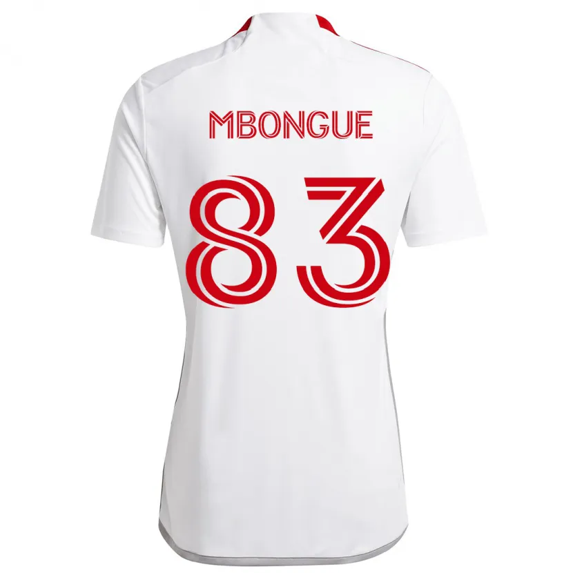 Danxen Kinder Hugo Mbongue #83 Weiß Rot Auswärtstrikot Trikot 2024/25 T-Shirt