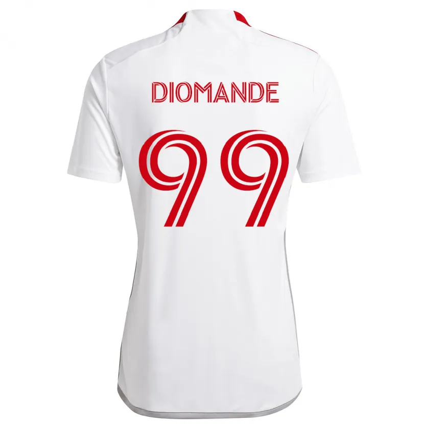 Danxen Kinder Adama Diomande #99 Weiß Rot Auswärtstrikot Trikot 2024/25 T-Shirt