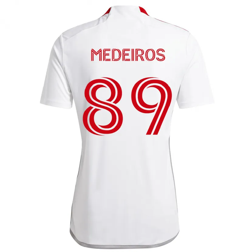 Danxen Kinder Matthew Medeiros #89 Weiß Rot Auswärtstrikot Trikot 2024/25 T-Shirt