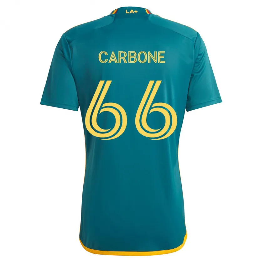 Danxen Kinder Matteo Carbone #66 Grün Gelb Auswärtstrikot Trikot 2024/25 T-Shirt