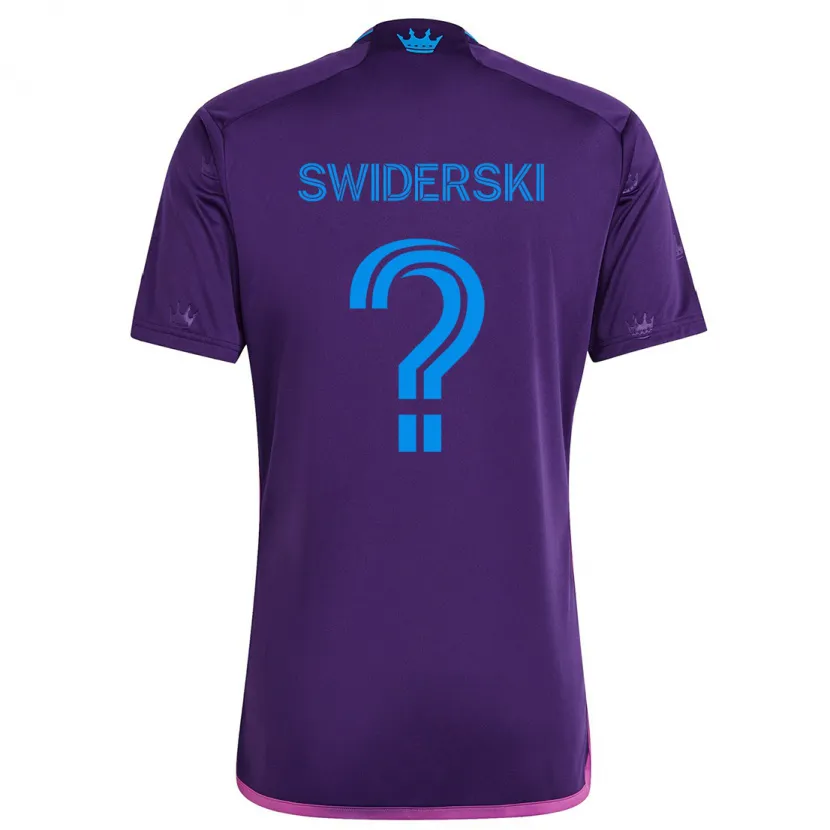 Danxen Kinder Karol Świderski #0 Lila-Blau Auswärtstrikot Trikot 2024/25 T-Shirt