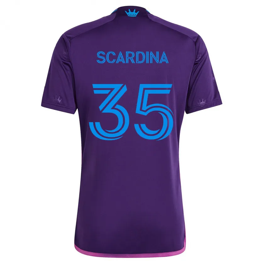 Danxen Kinder Nick Scardina #35 Lila-Blau Auswärtstrikot Trikot 2024/25 T-Shirt