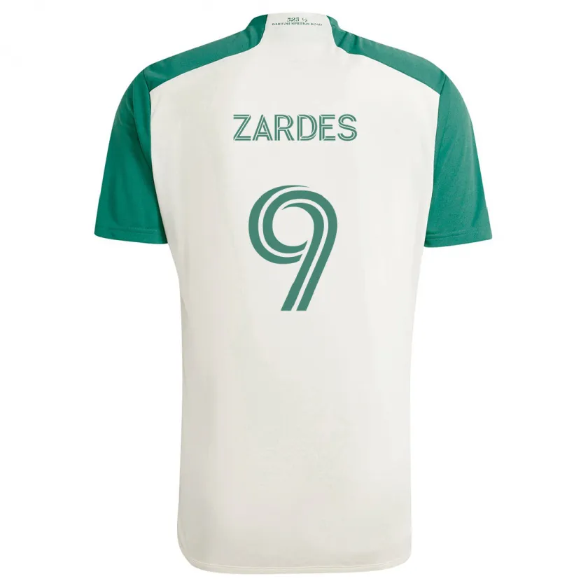 Danxen Kinder Gyasi Zardes #9 Braune Farben Grün Auswärtstrikot Trikot 2024/25 T-Shirt