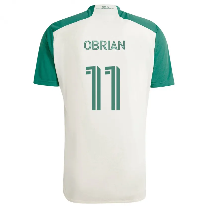 Danxen Kinder Jáder Obrian #11 Braune Farben Grün Auswärtstrikot Trikot 2024/25 T-Shirt