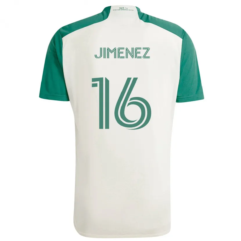 Danxen Kinder Héctor Jiménez #16 Braune Farben Grün Auswärtstrikot Trikot 2024/25 T-Shirt