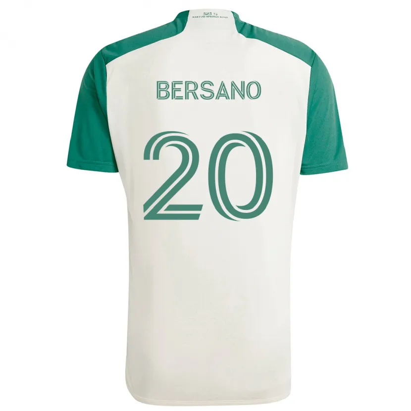 Danxen Kinder Matt Bersano #20 Braune Farben Grün Auswärtstrikot Trikot 2024/25 T-Shirt