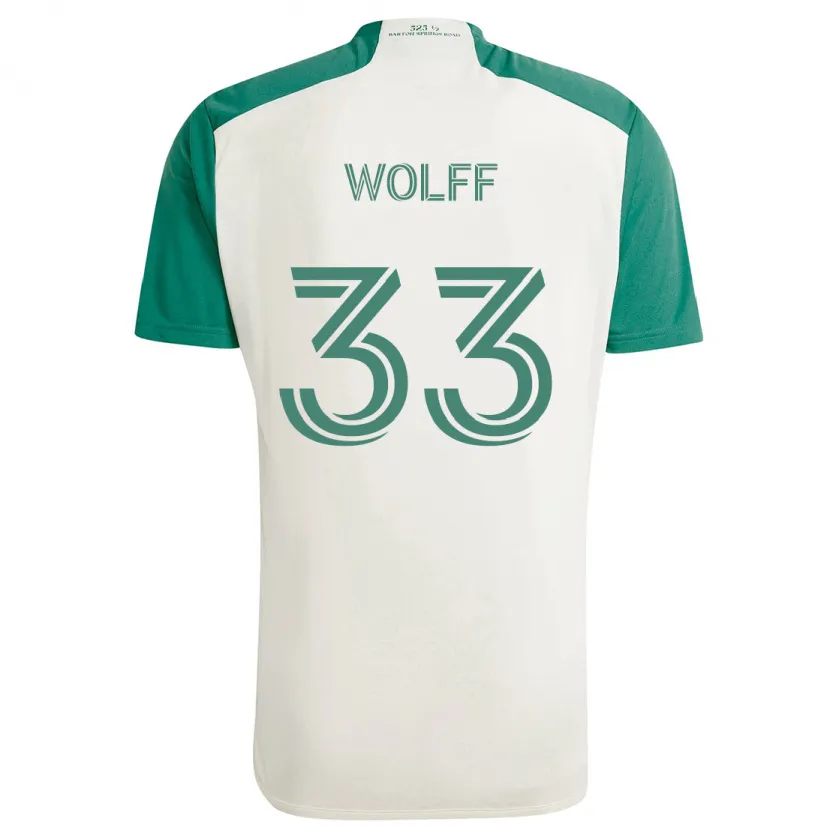 Danxen Kinder Owen Wolff #33 Braune Farben Grün Auswärtstrikot Trikot 2024/25 T-Shirt