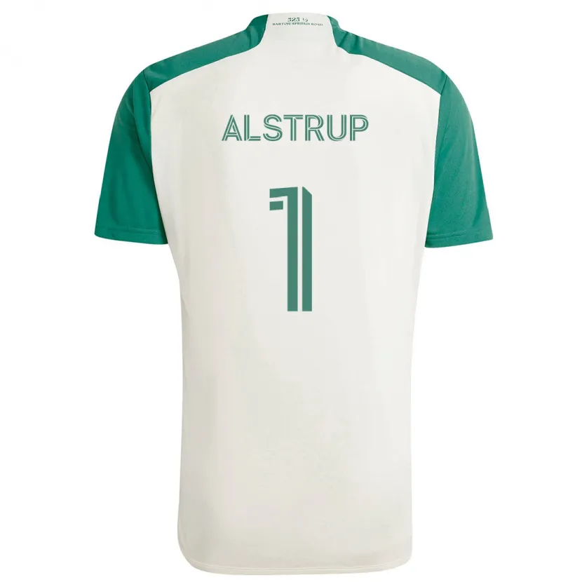 Danxen Kinder Marcus Alstrup #1 Braune Farben Grün Auswärtstrikot Trikot 2024/25 T-Shirt