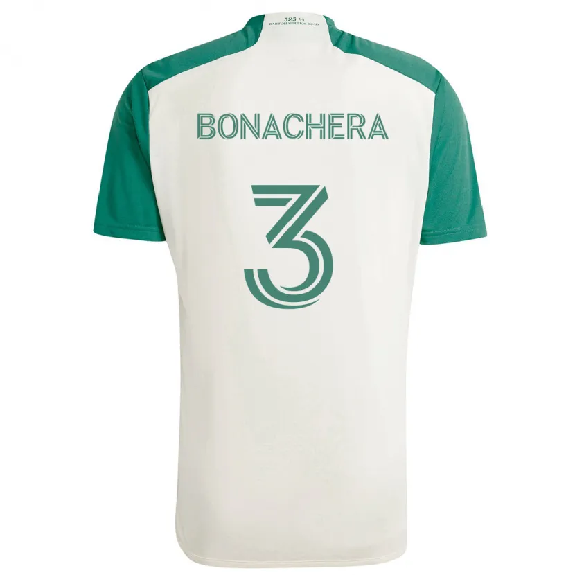 Danxen Kinder Rubén Bonachera #3 Braune Farben Grün Auswärtstrikot Trikot 2024/25 T-Shirt