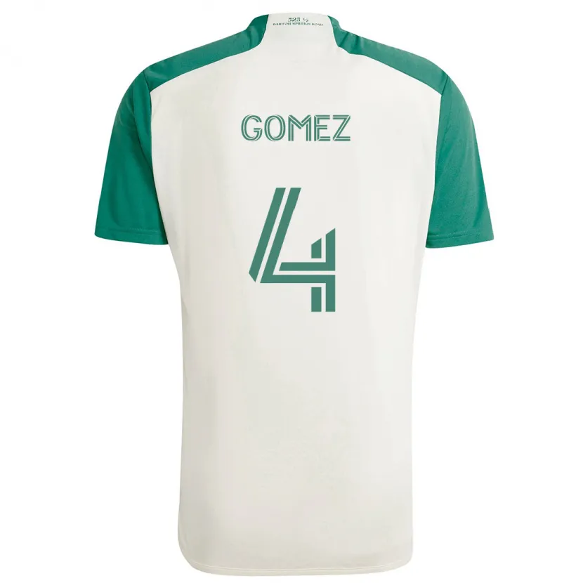 Danxen Kinder Antonio Gomez #4 Braune Farben Grün Auswärtstrikot Trikot 2024/25 T-Shirt