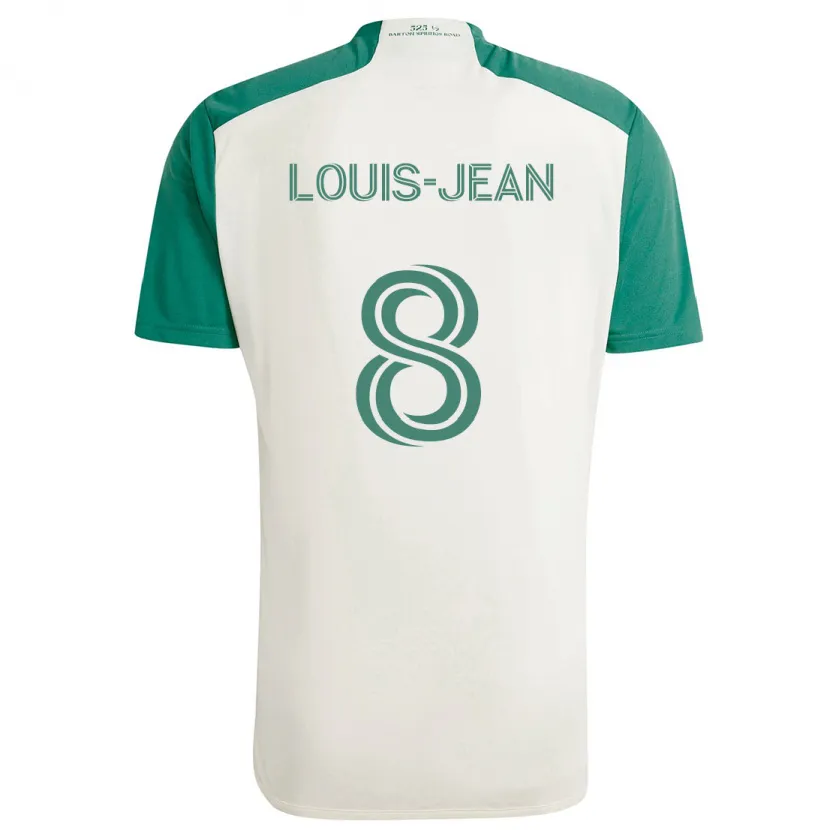 Danxen Kinder Steeve Louis-Jean #8 Braune Farben Grün Auswärtstrikot Trikot 2024/25 T-Shirt