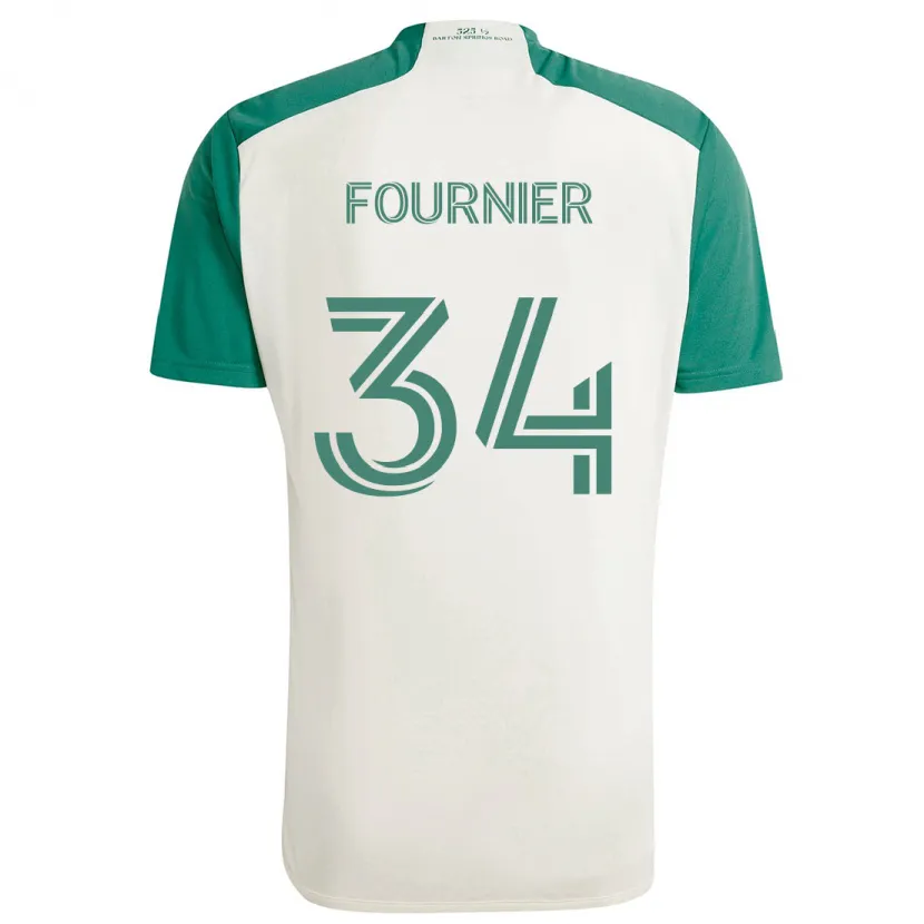 Danxen Kinder Drake Fournier #34 Braune Farben Grün Auswärtstrikot Trikot 2024/25 T-Shirt