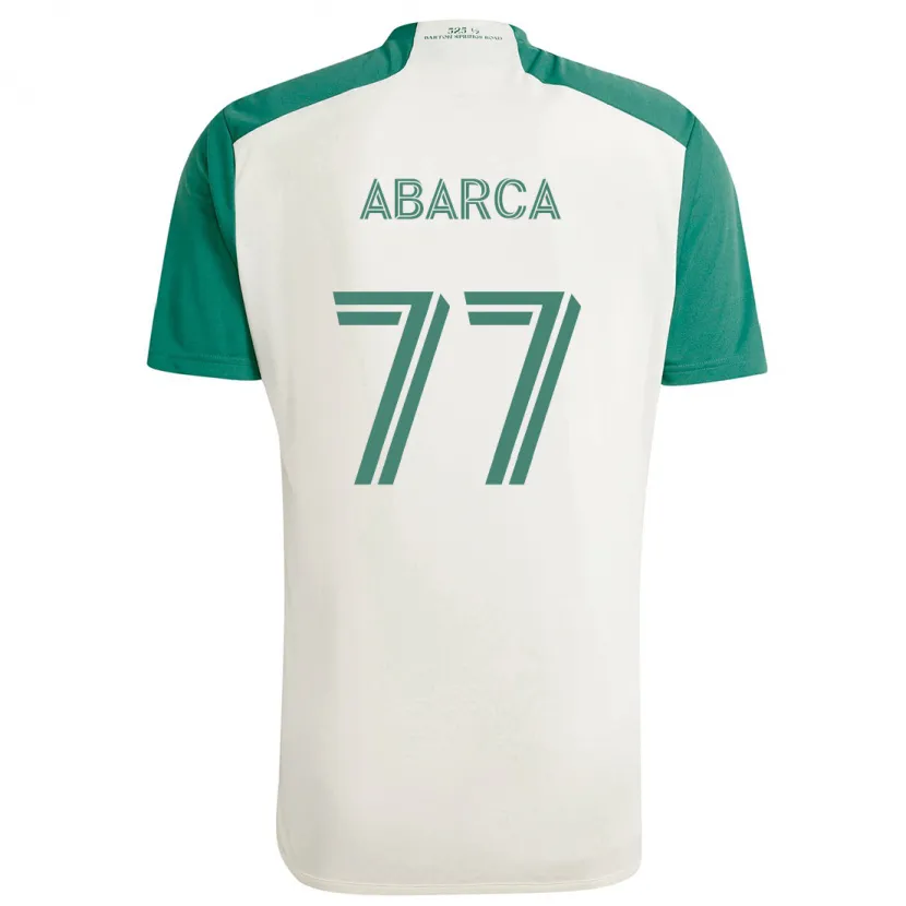 Danxen Kinder Diego Abarca #77 Braune Farben Grün Auswärtstrikot Trikot 2024/25 T-Shirt