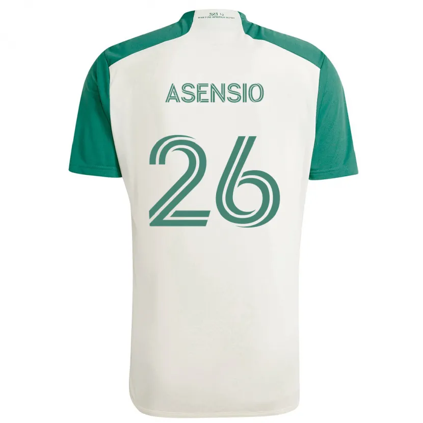 Danxen Kinder Charlie Asensio #26 Braune Farben Grün Auswärtstrikot Trikot 2024/25 T-Shirt