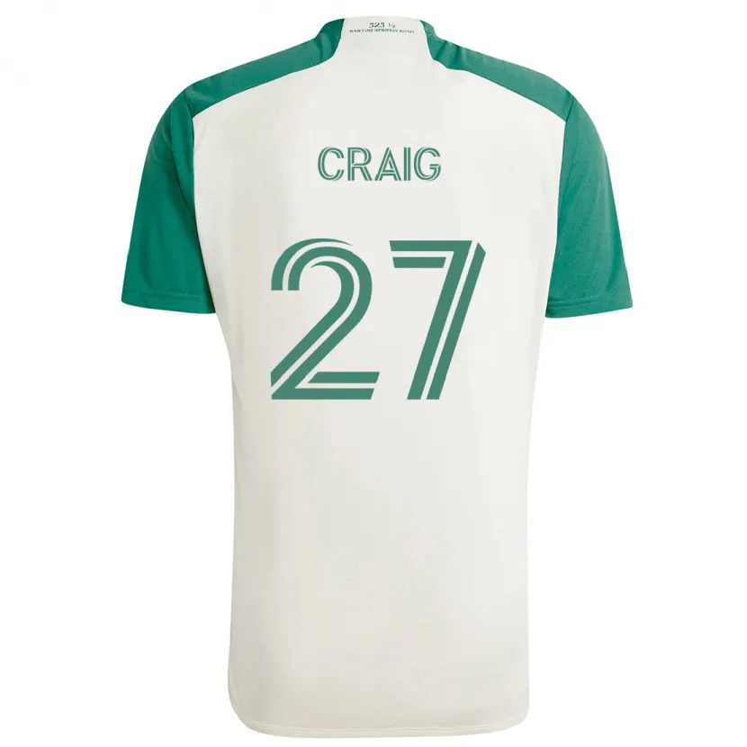 Danxen Kinder Brandan Craig #27 Braune Farben Grün Auswärtstrikot Trikot 2024/25 T-Shirt