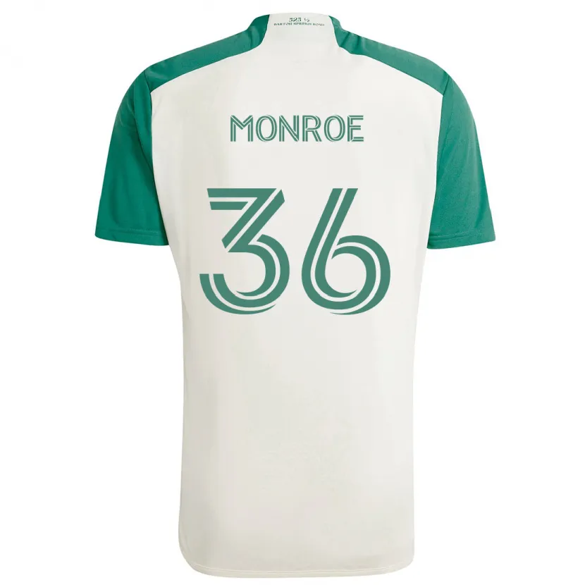 Danxen Kinder Greg Monroe #36 Braune Farben Grün Auswärtstrikot Trikot 2024/25 T-Shirt