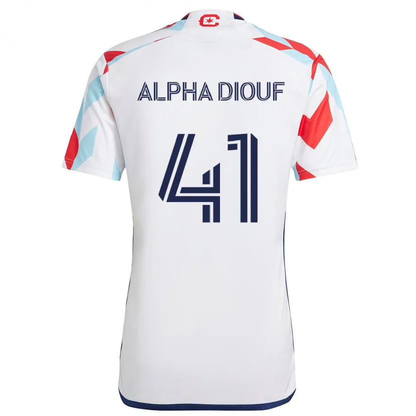 Danxen Kinder Jean Alpha Diouf #41 Weiß Rot Blau Auswärtstrikot Trikot 2024/25 T-Shirt