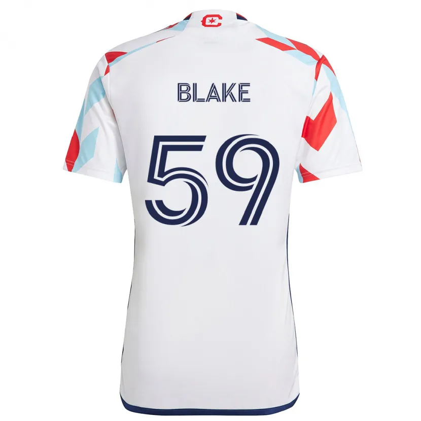 Danxen Kinder Romain Blake #59 Weiß Rot Blau Auswärtstrikot Trikot 2024/25 T-Shirt