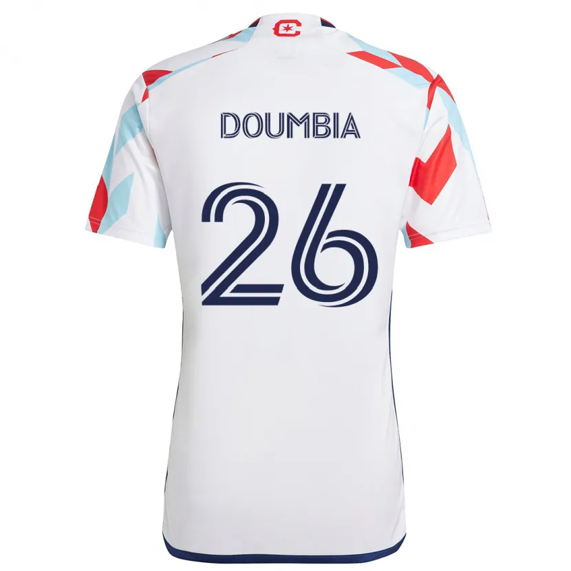 Danxen Kinder Ousmane Doumbia #26 Weiß Rot Blau Auswärtstrikot Trikot 2024/25 T-Shirt