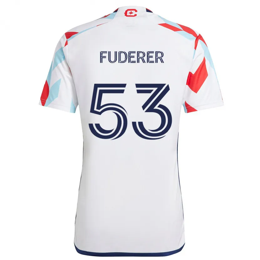 Danxen Kinder Jake Fuderer #53 Weiß Rot Blau Auswärtstrikot Trikot 2024/25 T-Shirt