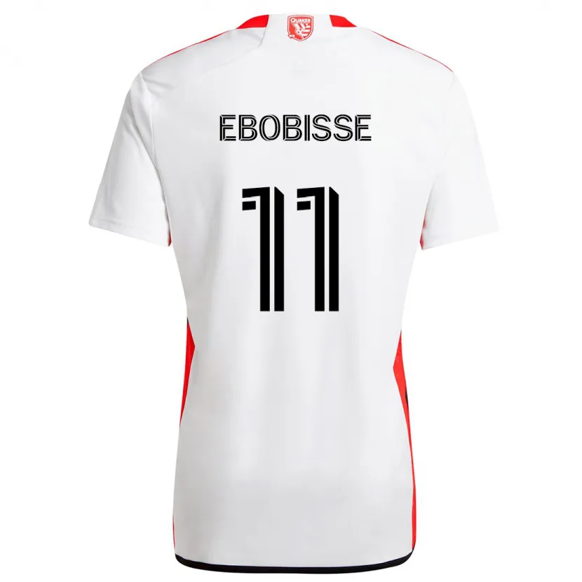 Danxen Kinder Jeremy Ebobisse #11 Weiß Rot Auswärtstrikot Trikot 2024/25 T-Shirt