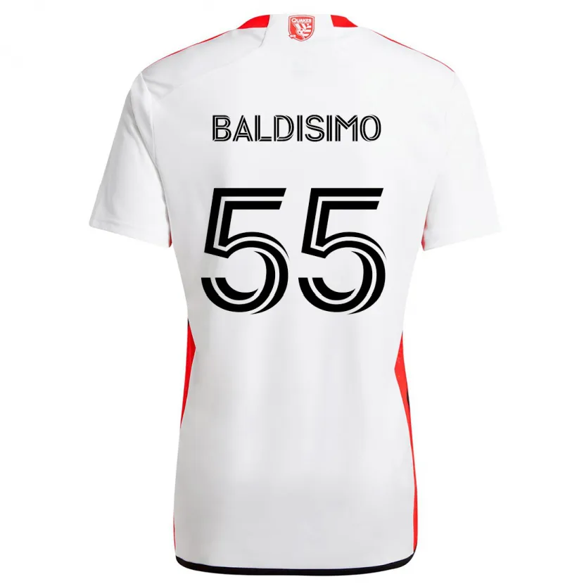 Danxen Kinder Michael Baldisimo #55 Weiß Rot Auswärtstrikot Trikot 2024/25 T-Shirt