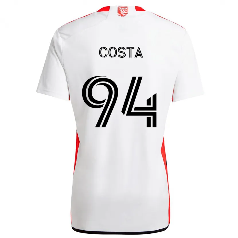 Danxen Kinder Vítor Costa #94 Weiß Rot Auswärtstrikot Trikot 2024/25 T-Shirt