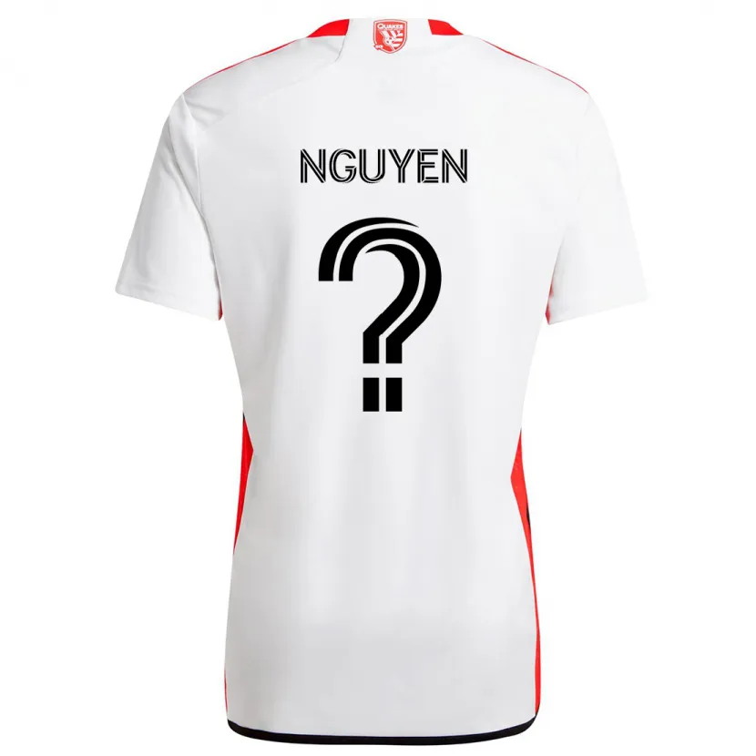 Danxen Kinder Christopher Nguyen #0 Weiß Rot Auswärtstrikot Trikot 2024/25 T-Shirt