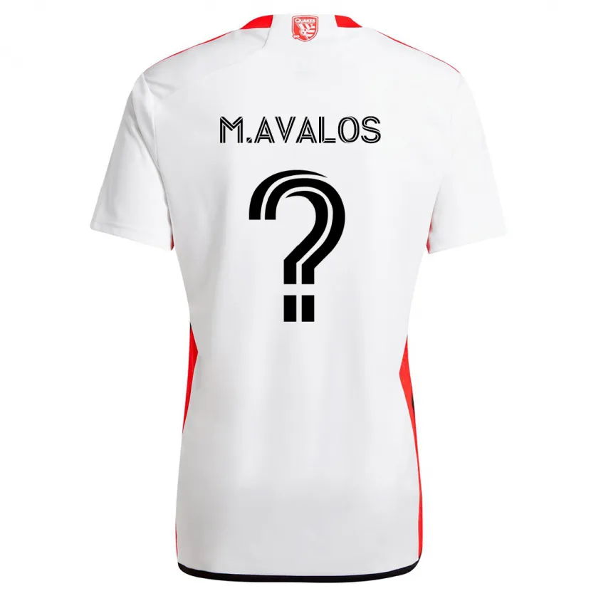 Danxen Kinder Marcelo Avalos #0 Weiß Rot Auswärtstrikot Trikot 2024/25 T-Shirt