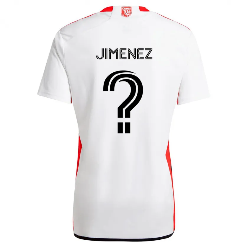 Danxen Kinder Kevin Jimenez #0 Weiß Rot Auswärtstrikot Trikot 2024/25 T-Shirt