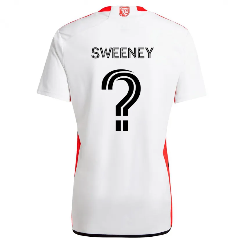 Danxen Kinder D Sweeney #0 Weiß Rot Auswärtstrikot Trikot 2024/25 T-Shirt