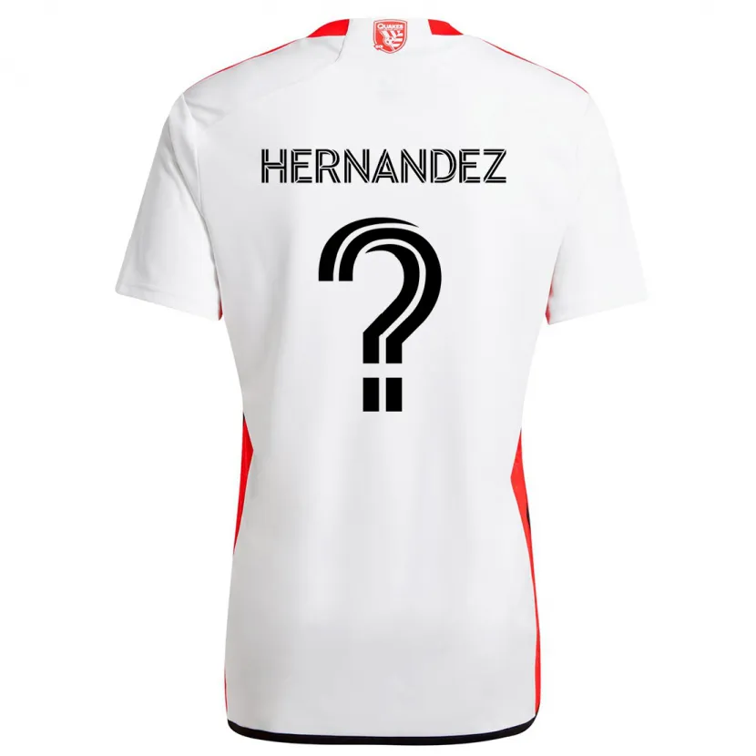 Danxen Kinder Oliver Hernandez #0 Weiß Rot Auswärtstrikot Trikot 2024/25 T-Shirt