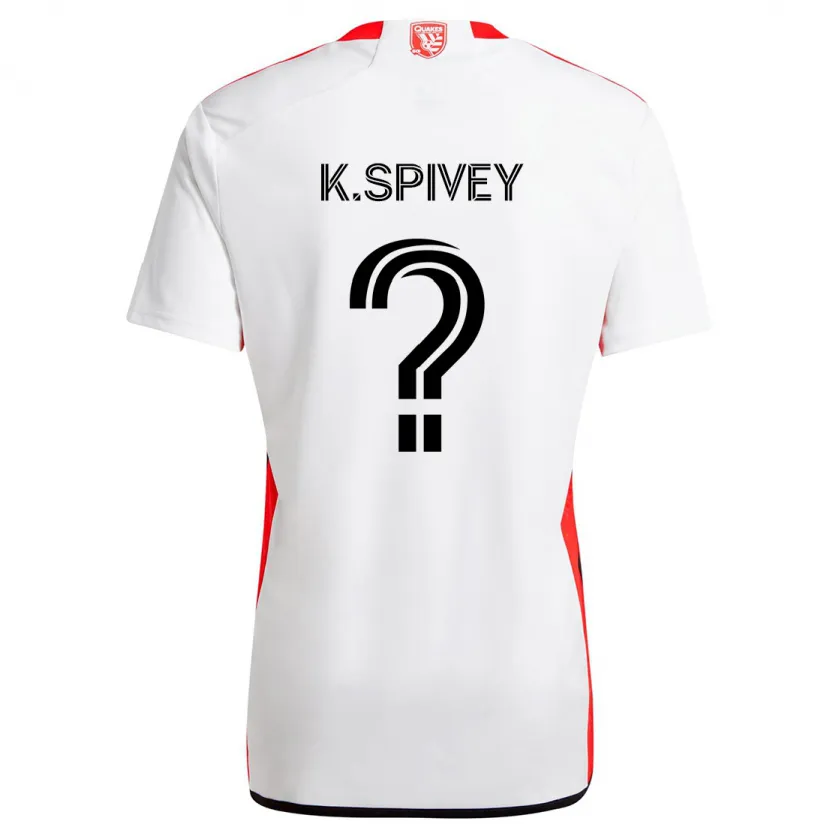 Danxen Kinder Kaedren Spivey #0 Weiß Rot Auswärtstrikot Trikot 2024/25 T-Shirt