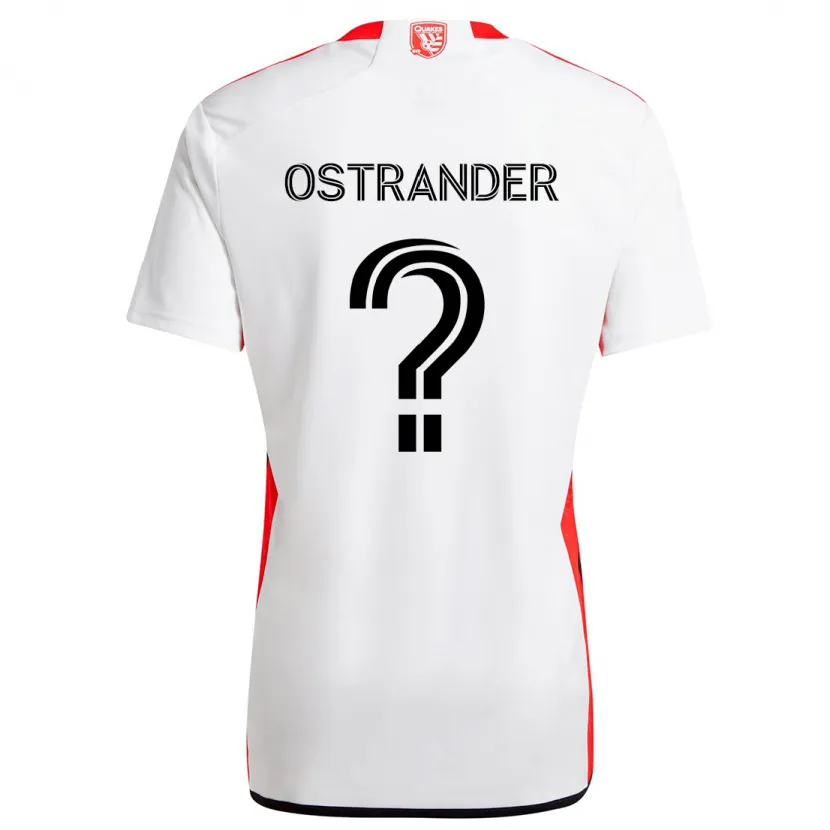 Danxen Kinder William Ostrander #0 Weiß Rot Auswärtstrikot Trikot 2024/25 T-Shirt