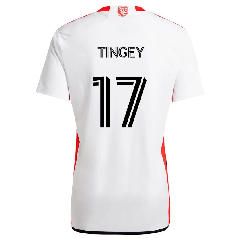 Danxen Kinder Keegan Tingey #17 Weiß Rot Auswärtstrikot Trikot 2024/25 T-Shirt