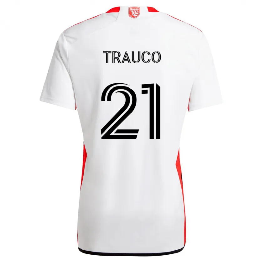 Danxen Kinder Miguel Trauco #21 Weiß Rot Auswärtstrikot Trikot 2024/25 T-Shirt