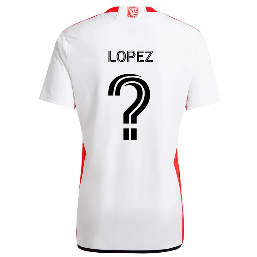 Danxen Kinder Mateo Lopez #0 Weiß Rot Auswärtstrikot Trikot 2024/25 T-Shirt